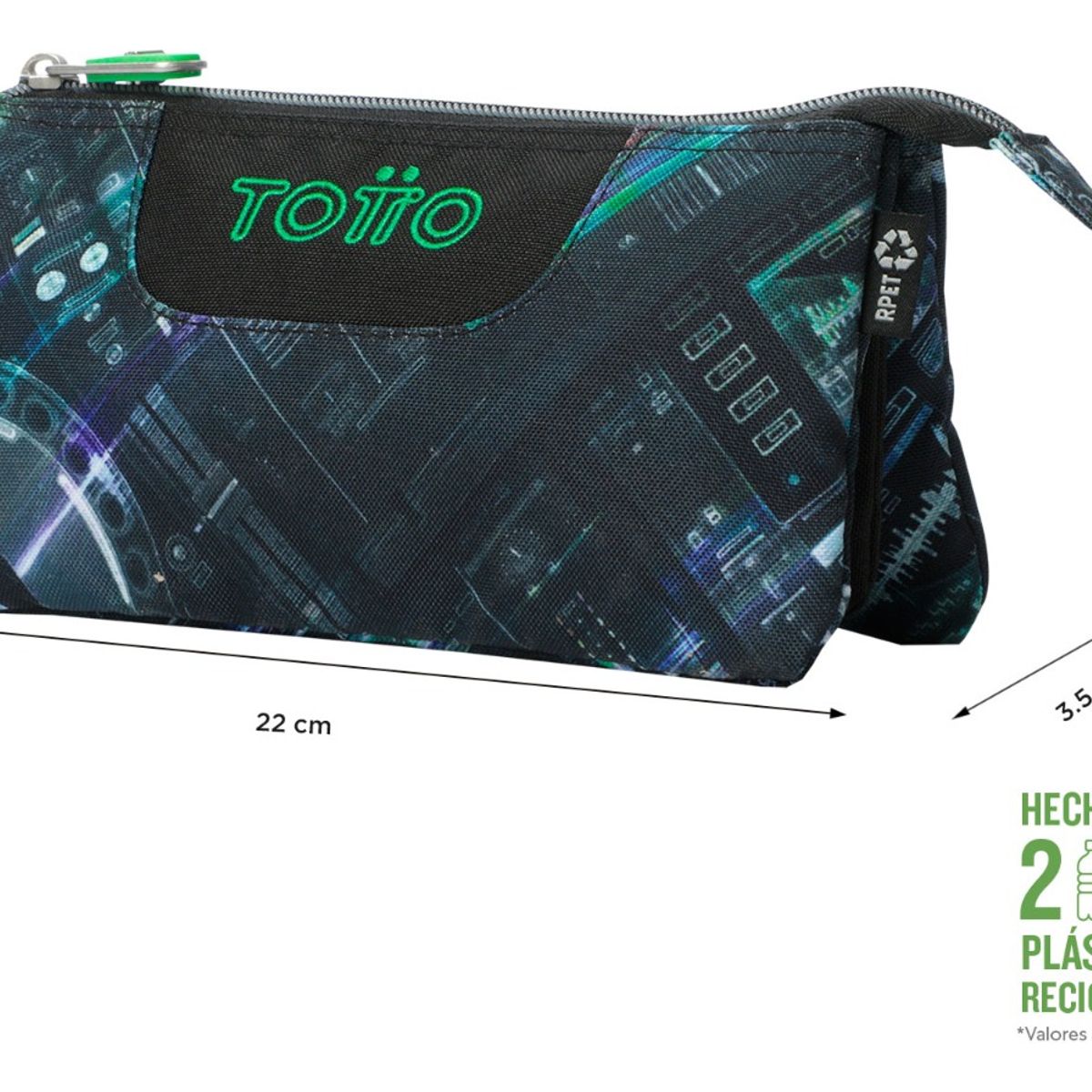 TOTTO - Totto Estuche Escolar para Lapices Rpet Impermeable Tab242