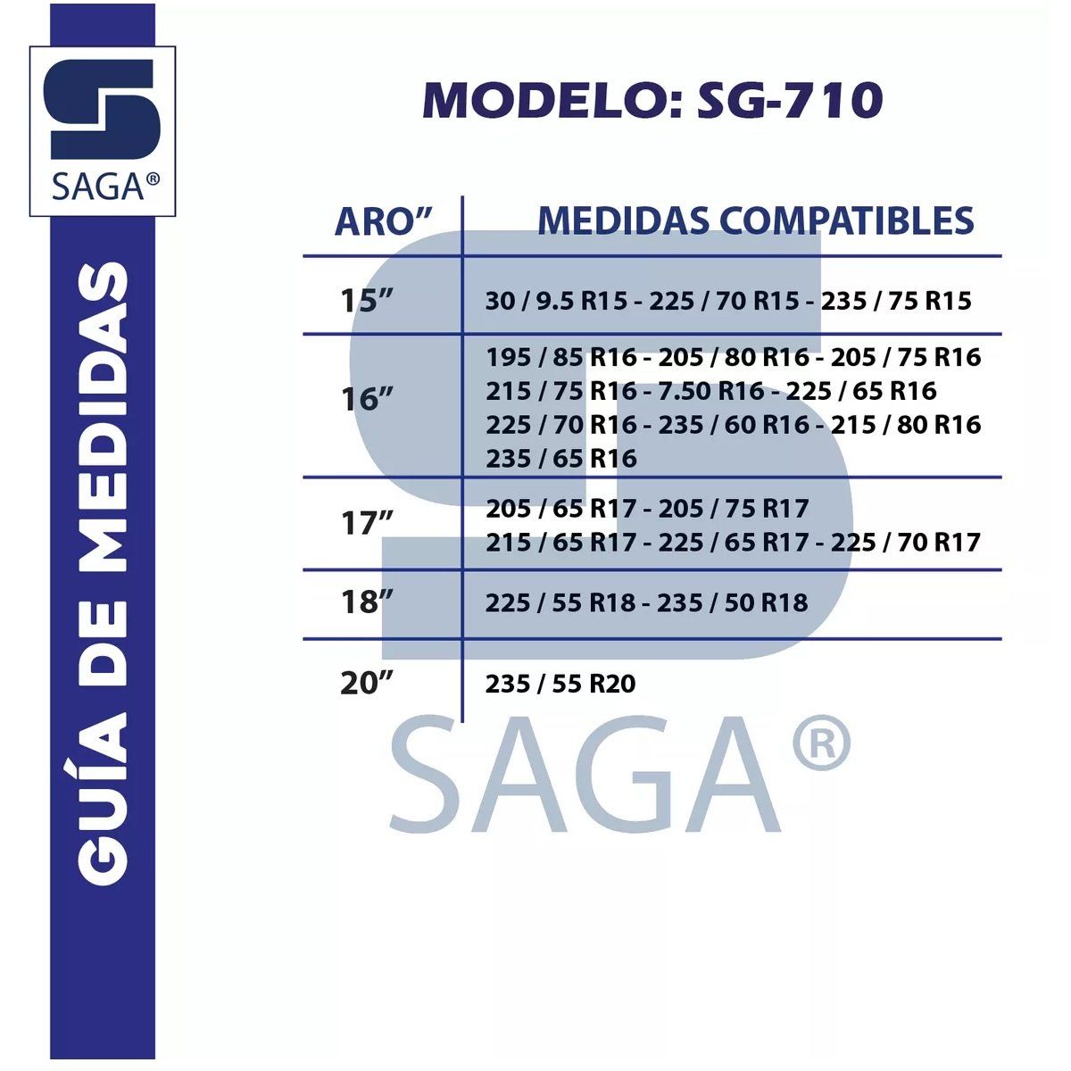 SAGA - Cadenas para Nieve Montaje Rápido SG710