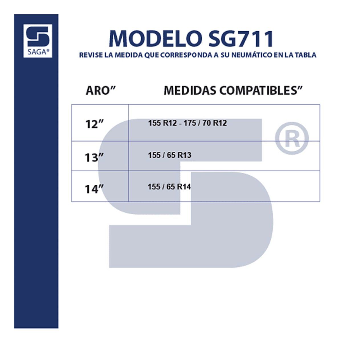 SAGA - Cadenas para Nieve Montaje Rápido SG711