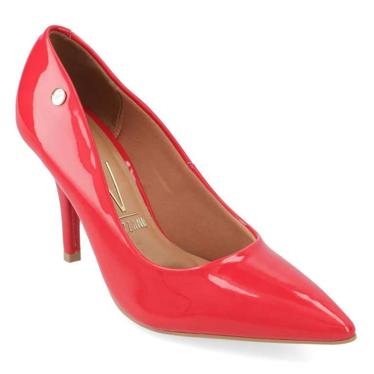 Zapato Taco Stiletto Mujer Taco Aguja 10cm Efecto Charol Rojo