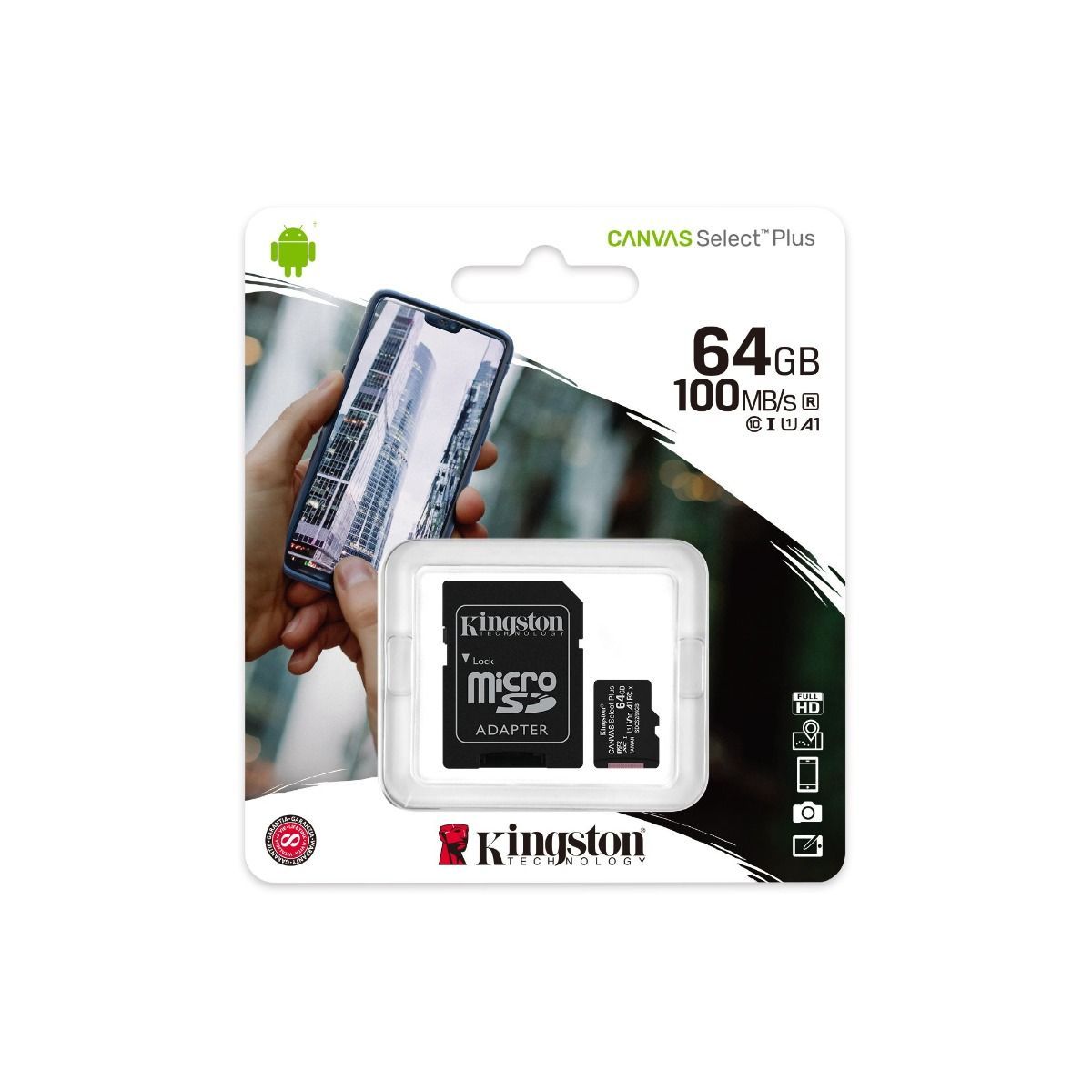 KINGSTON - Kingston Micro SD Canvas Select Plus 64GB CL10 100MB
