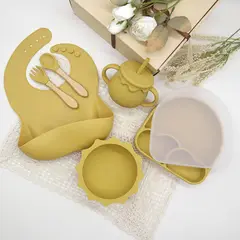 GENERICO - Set Alimentación Para Bebé Silicona Libre Bpa Sky Mango