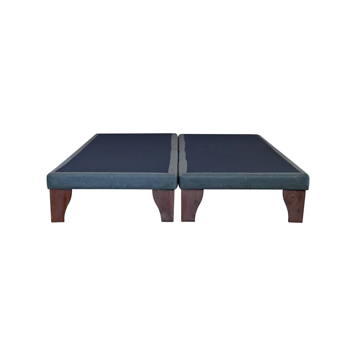 BLOCCARE - Base De Cama 2 Plazas div. Box 8 cm L190cm con Patas De Madera 19.5cm