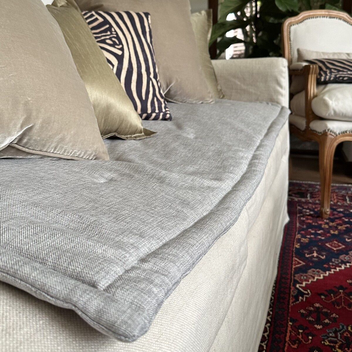 CASA CECILIA - Cobertor de Sofá Gris Claro 75x160