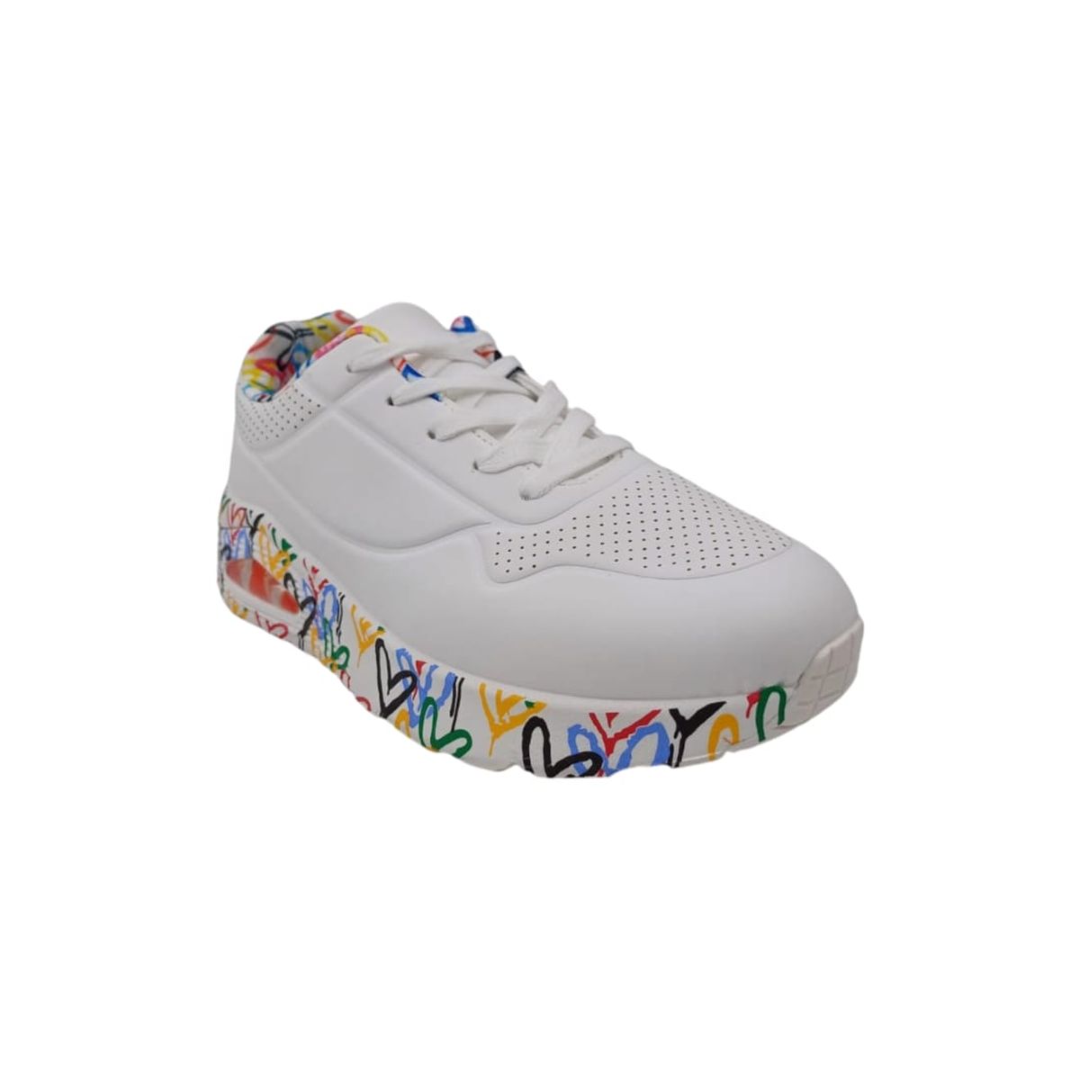 PAND G - Zapatilla Blanca Plataforma Mujer