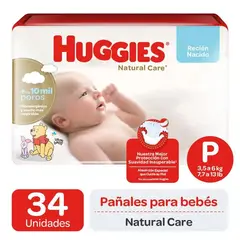 HUGGIES - Pañales Natural Care P 2 X 34 unidades