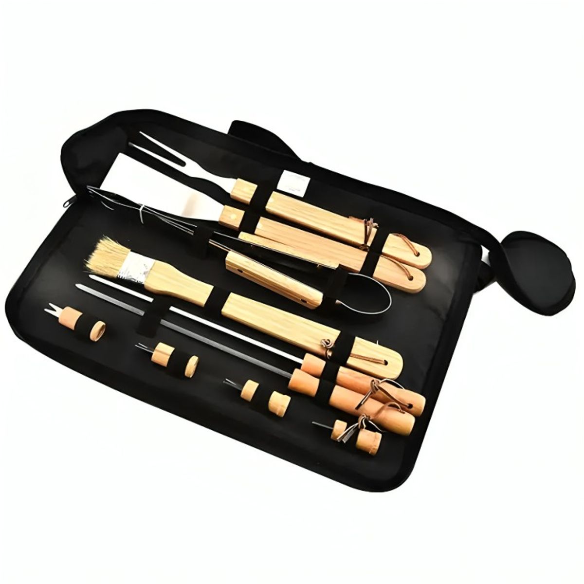 OEM - Set Parrillero 10 Herramientas Con Bolso Para Asados
