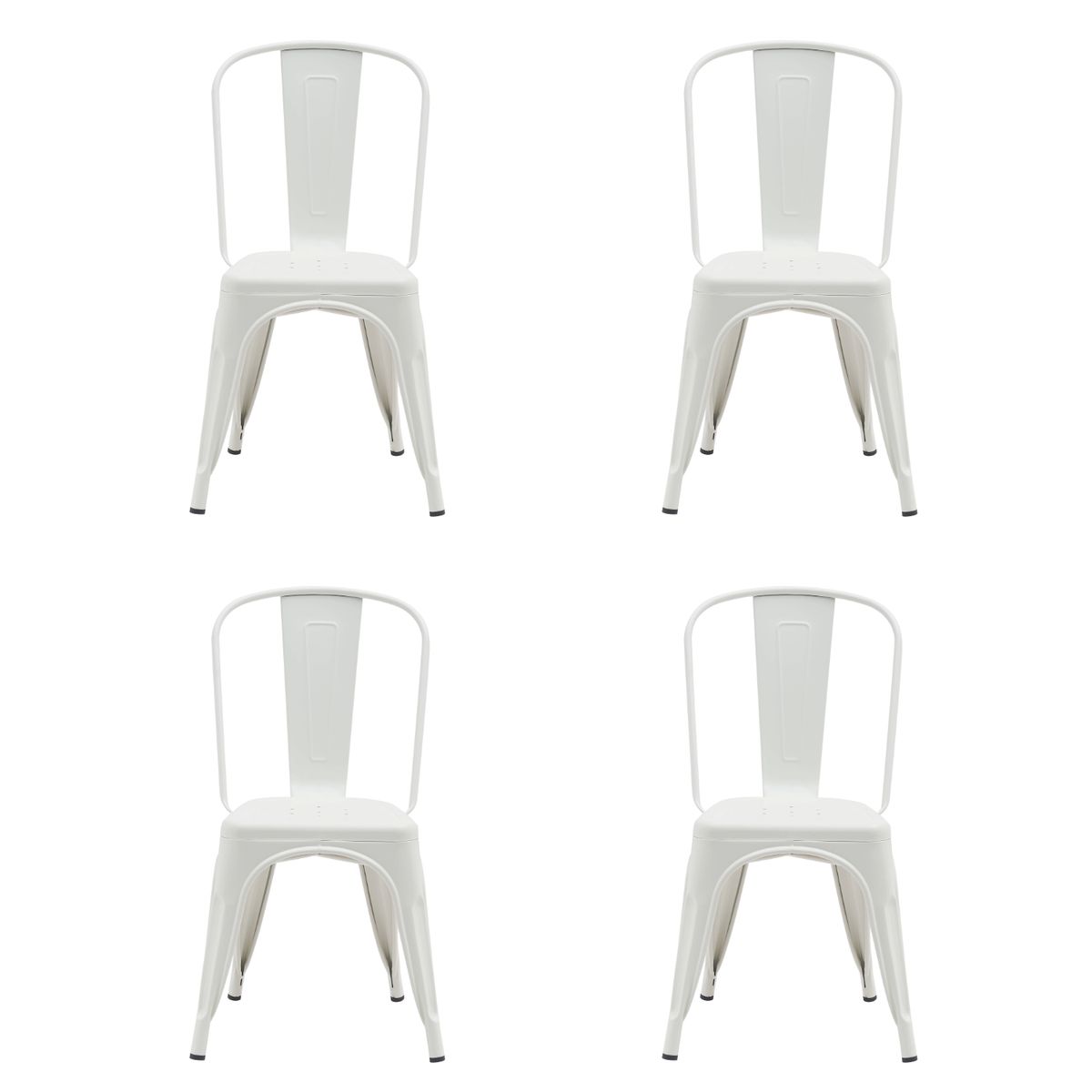 BOKAN - Pack 4 Sillas de Diseño Tolix París Blanco.