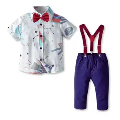 JUMP KIDS - Conjunto Vestir Pantalón y Tirante Bebé Niño 9 mes a 6 años Cosmic Sky