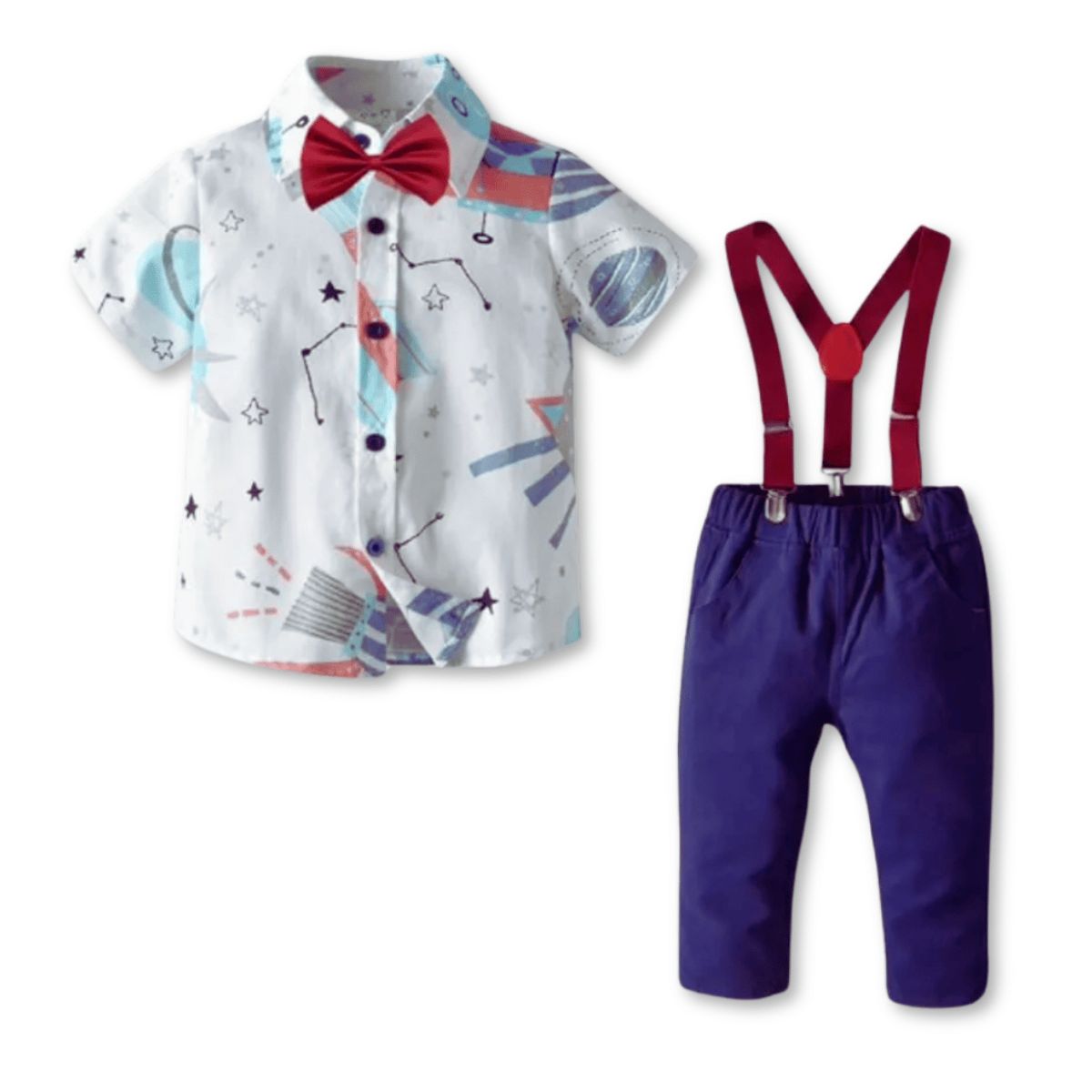 JUMP KIDS - Conjunto Vestir Pantalón y Tirante Bebé Niño 9 mes a 6 años Cosmic Sky