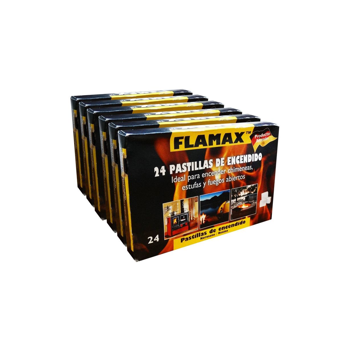 FLAMAX - PACK DE 6 CAJAS INICIADOR DE FUEGO FLAMAX 144 Un