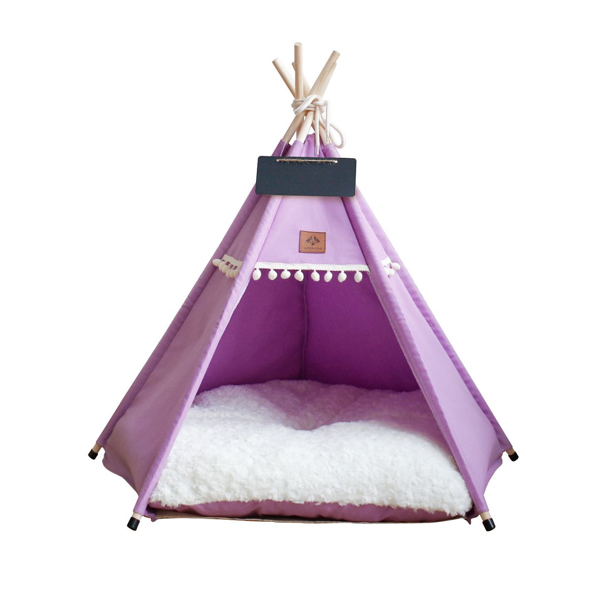 GENERICO - Cama Carpa Tipi Para Mascotas Estilo Boho-Nordico Purpura