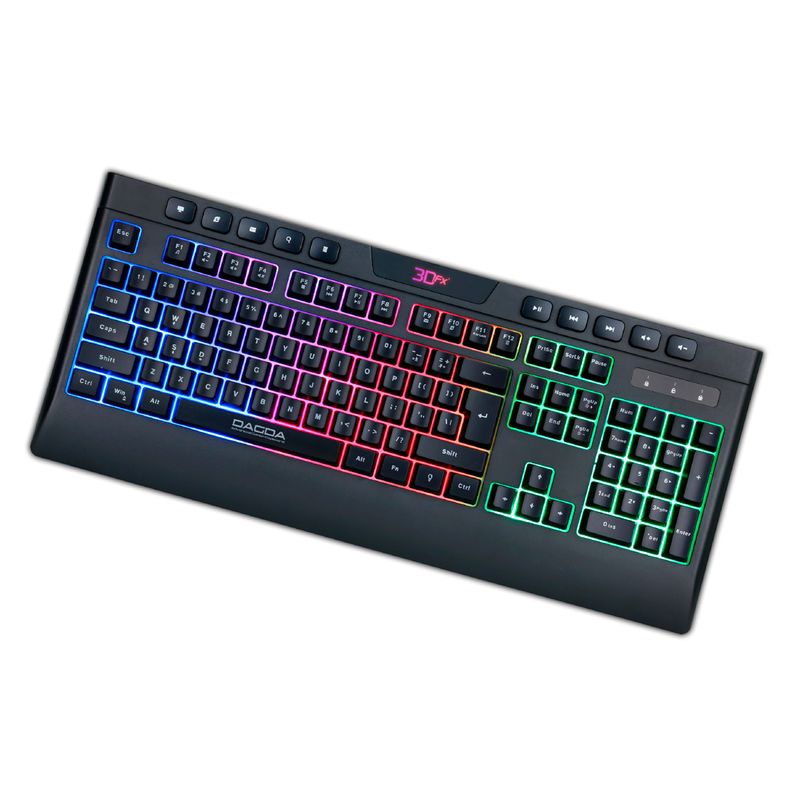 3DFX - Teclado USB de Juego Retroiluminado Luz Led En Español