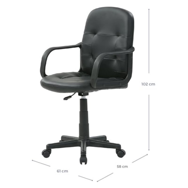 VEKKAHOME - Silla de Escritorio Bilbao Negra