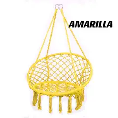 GENERICO - Silla Colgante Hamaca para jardin living terraza - Amarillo - Decoracion