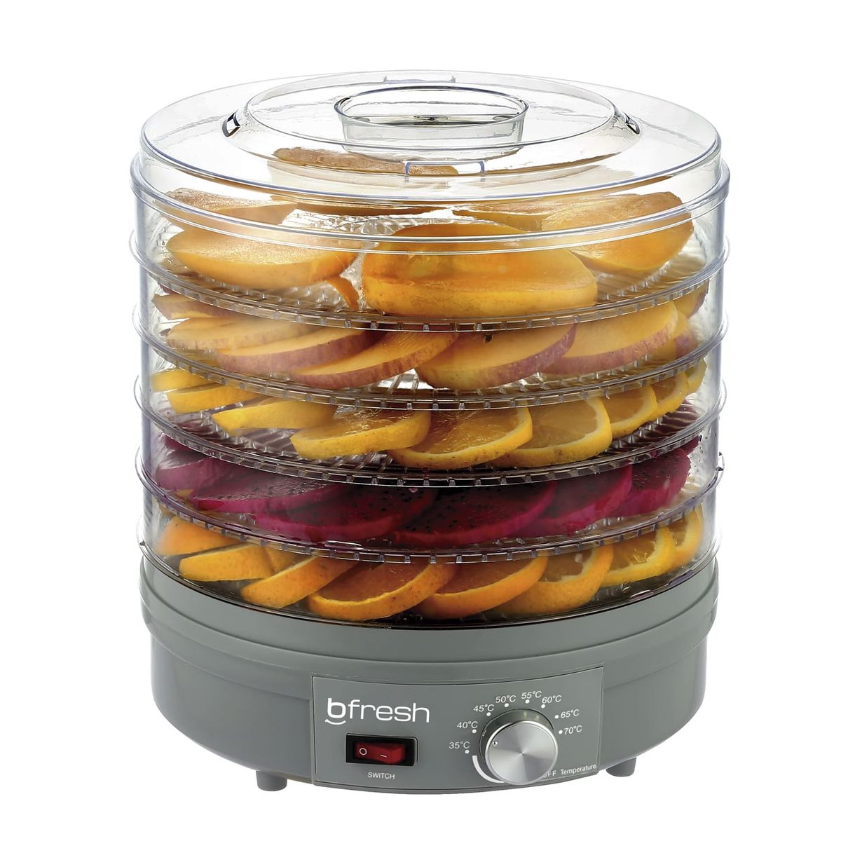 B FRESH - Deshidratador de frutas y alimentos Dry Fit Gris