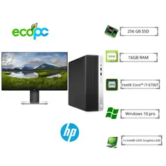 HP - PC ProDesk 400 G4 SFF i7-6700T 3,40 GHZ / 16 GB / 256GB SSD/Monitor DELL E2420HS