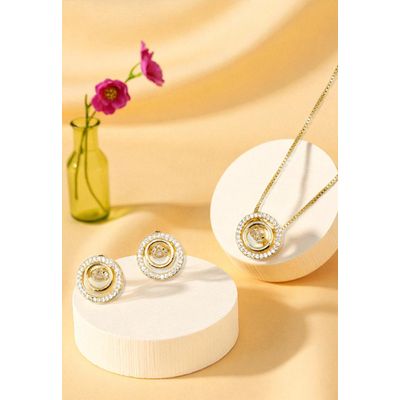 Imagen 2 del producto Conjunto Fiorella Baño de Oro Con Micro Circones