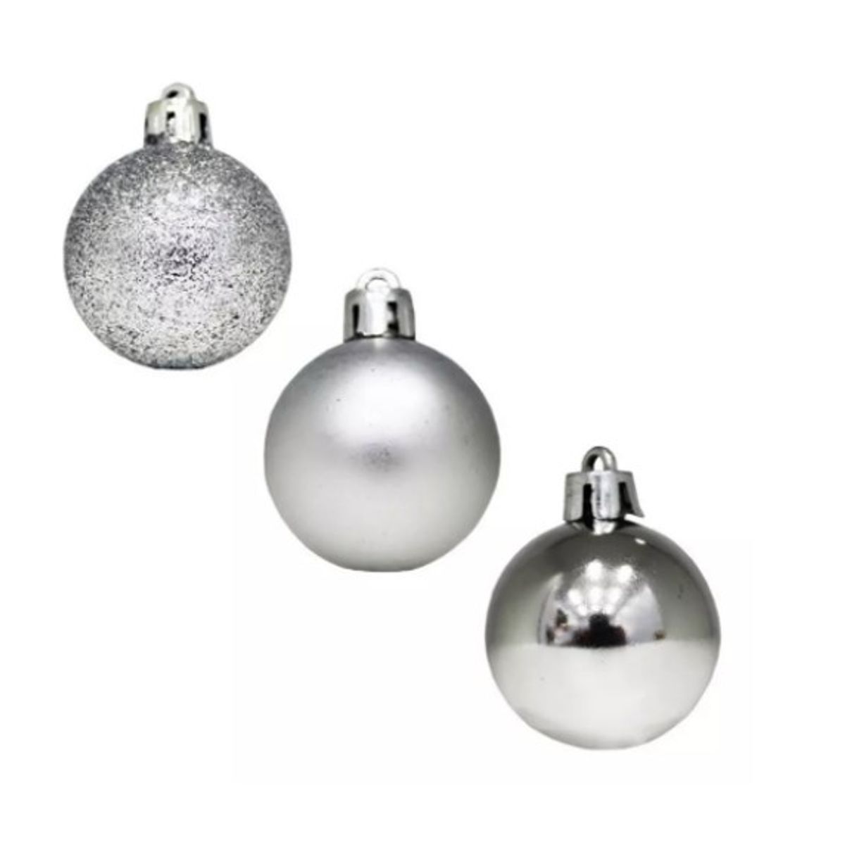 GENERICO - 12 Esferas de bambalinas decorativas Adorno navidad  plata
