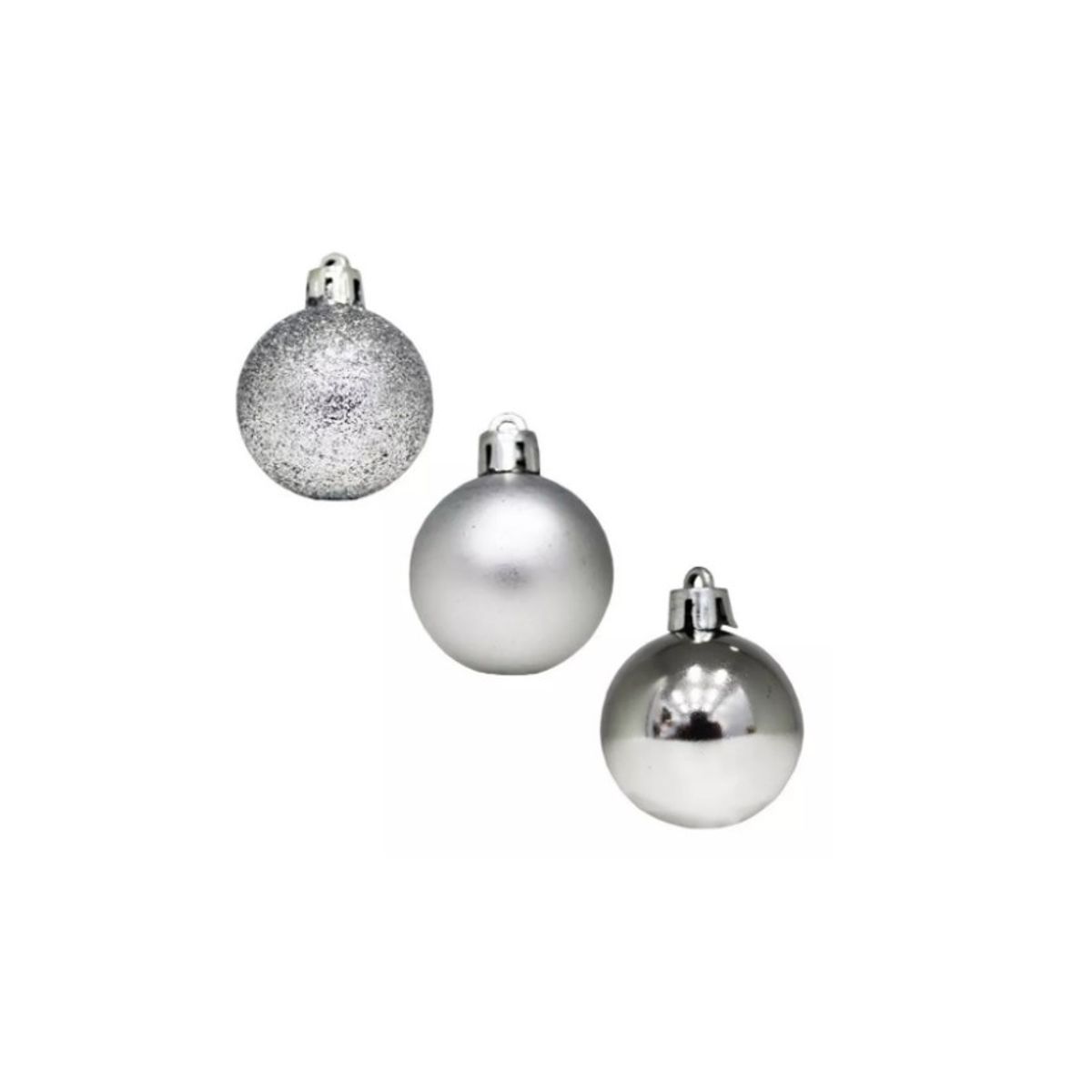 GENERICO - 12 Esferas de bambalinas decorativas Adorno navidad  plata