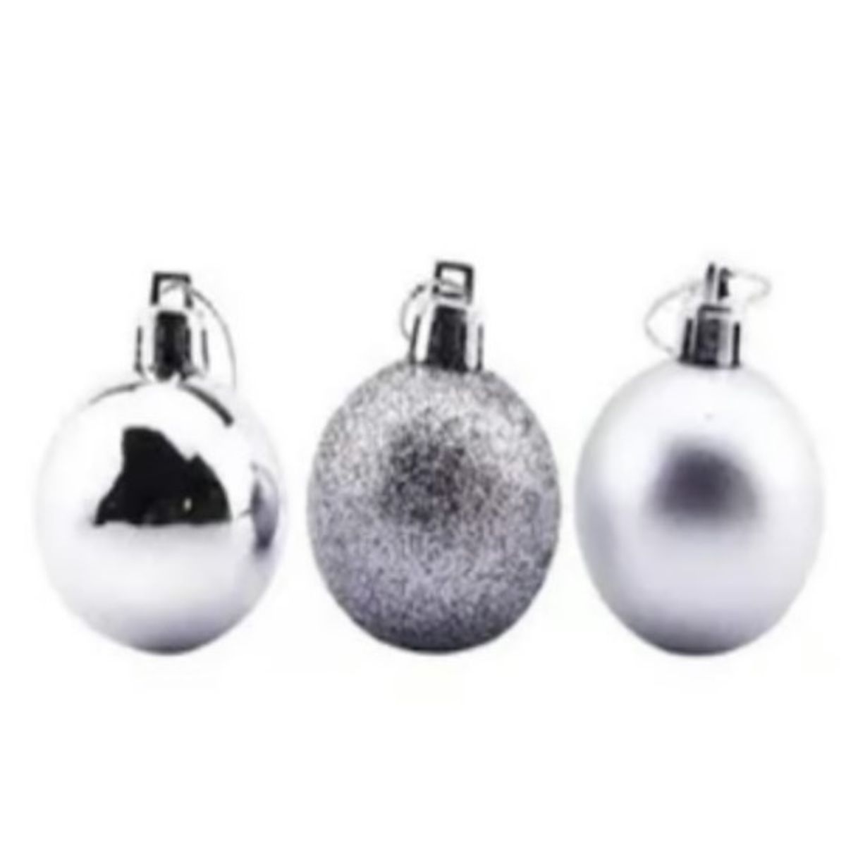 GENERICO - 12 Esferas de bambalinas decorativas Adorno navidad  plata