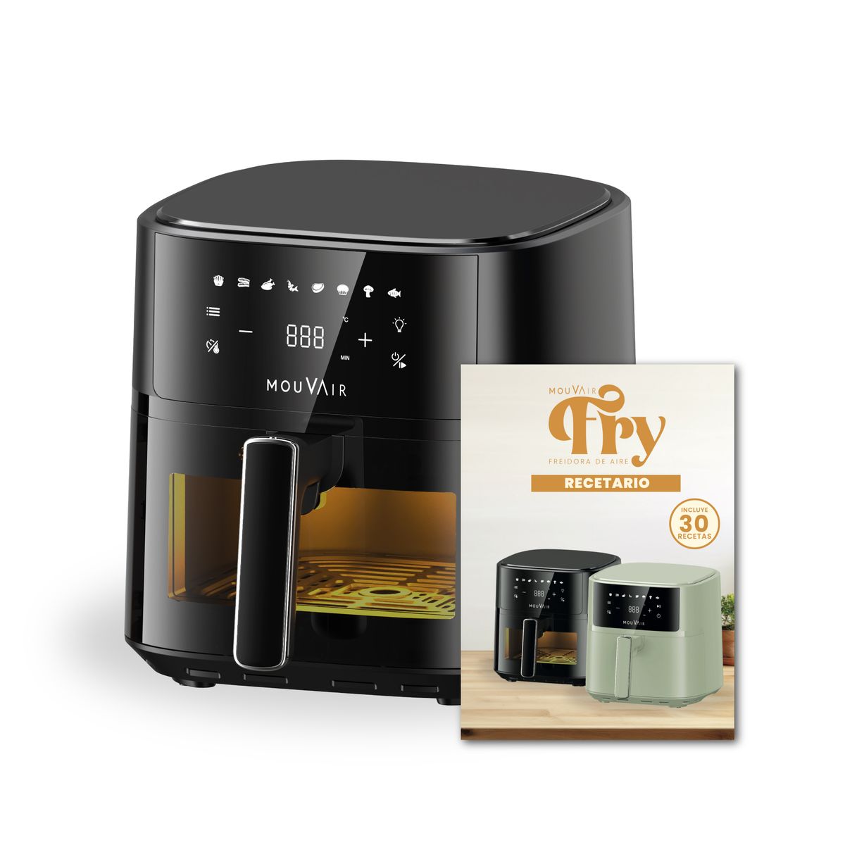 MOUVAIR - Freidora de Aire 6 L Negro Mouvair Clear Fry