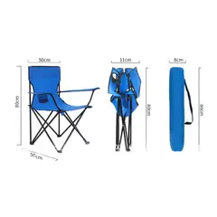 GENERICO - Silla de camping con apoya brazos playa piscina terraza AZUL