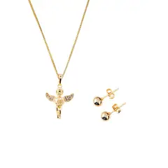 JOYAS MONTERO - Conjunto Angel Baño de Oro Con Micro Circones
