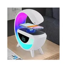 GENERICO - Lampara G Parlante Reloj Cargador Inalámbrico Bluetooth