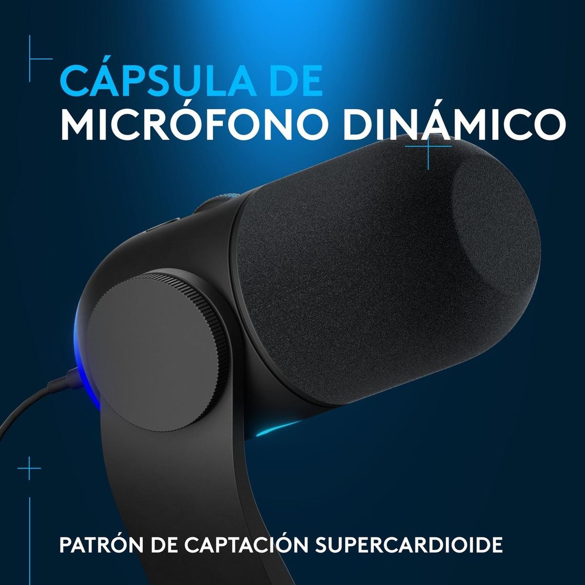 LOGITECH - Logitech G Yeti Gx Micrófono Dinámico Rgb Con Lightsync Negr