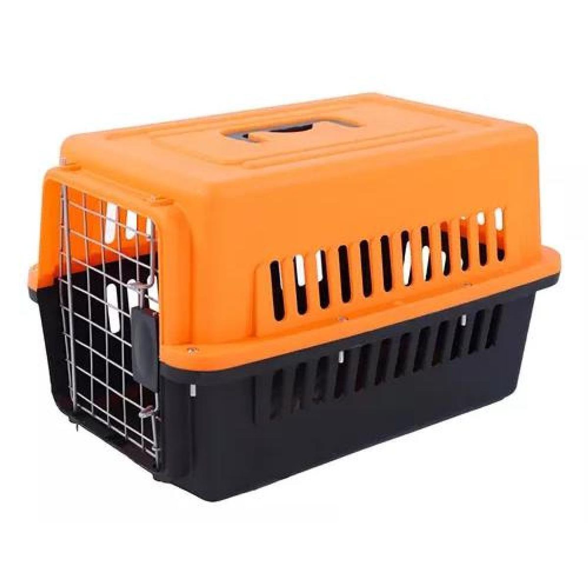 GENERICO - Caja transportadora para mascotas naranja y negro