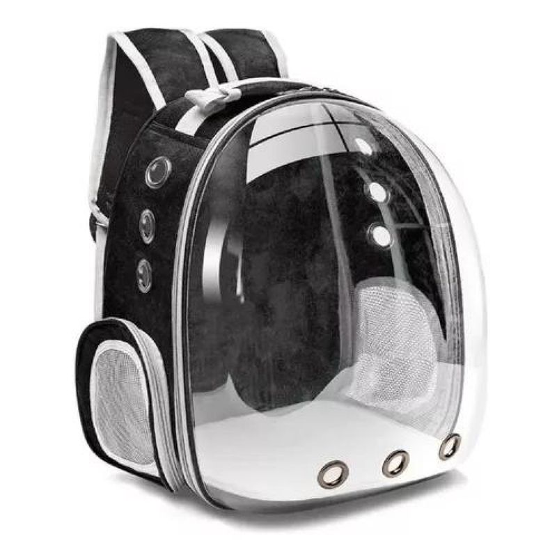 GENERICO - Bolso mochila porta mascotas color negro