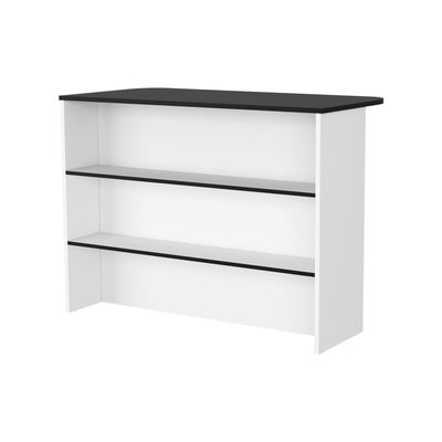 Imagen 2 del producto Isla Cocina con 2 Repisas - Blanco y Negro 54.5x120x34 cm