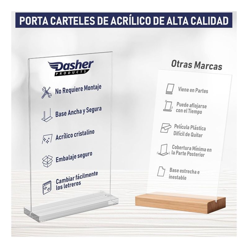 GENERICO - 10u Porta Publicitario Menu Folleto De Acrilico 10x15 Cm