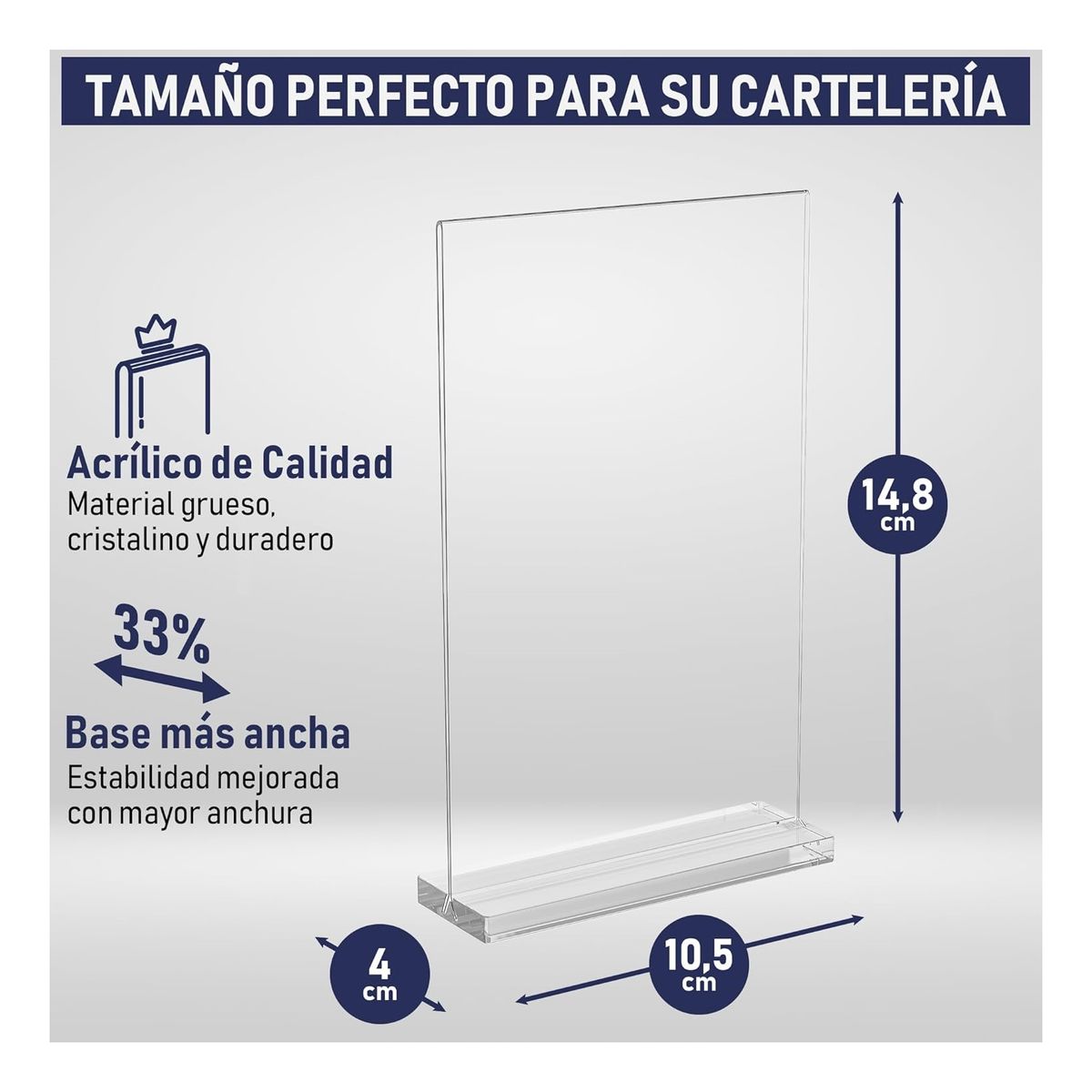 ATURE - 10u Porta Publicitario Menu Folleto De Acrilico 10x15 Cm