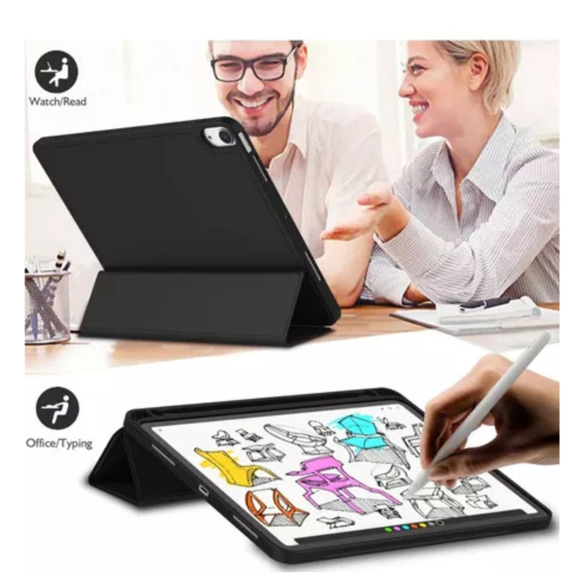 GENERICO - Smart Cover Espacio Para Lápiz Para Tablet iPad Air 6 M2 2024