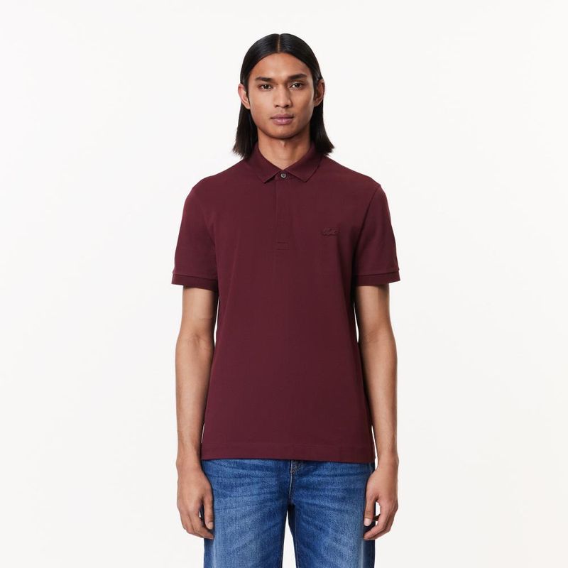 LACOSTE - Polera Polo Algodón Hombre Lacoste PH5522 Burdeo