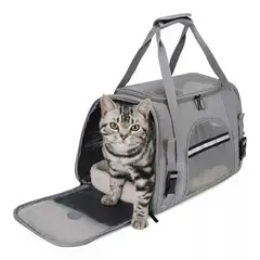 GENERICO - Bolso transportador para mascotas gris