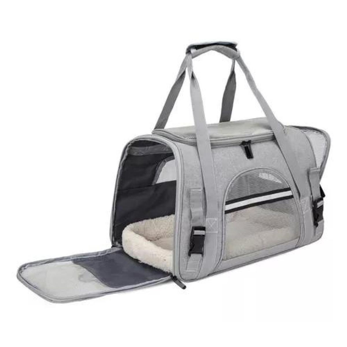 GENERICO - Bolso transportador para mascotas gris