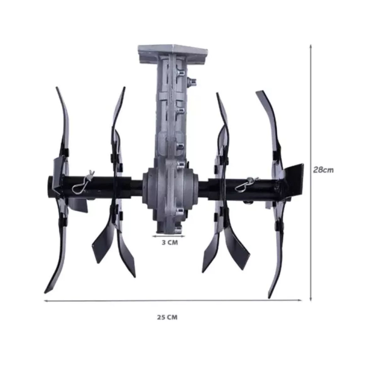 GENERICO - Cuchilla Cultivadora Para Desmalezadora Tubo 28mm Eje 9