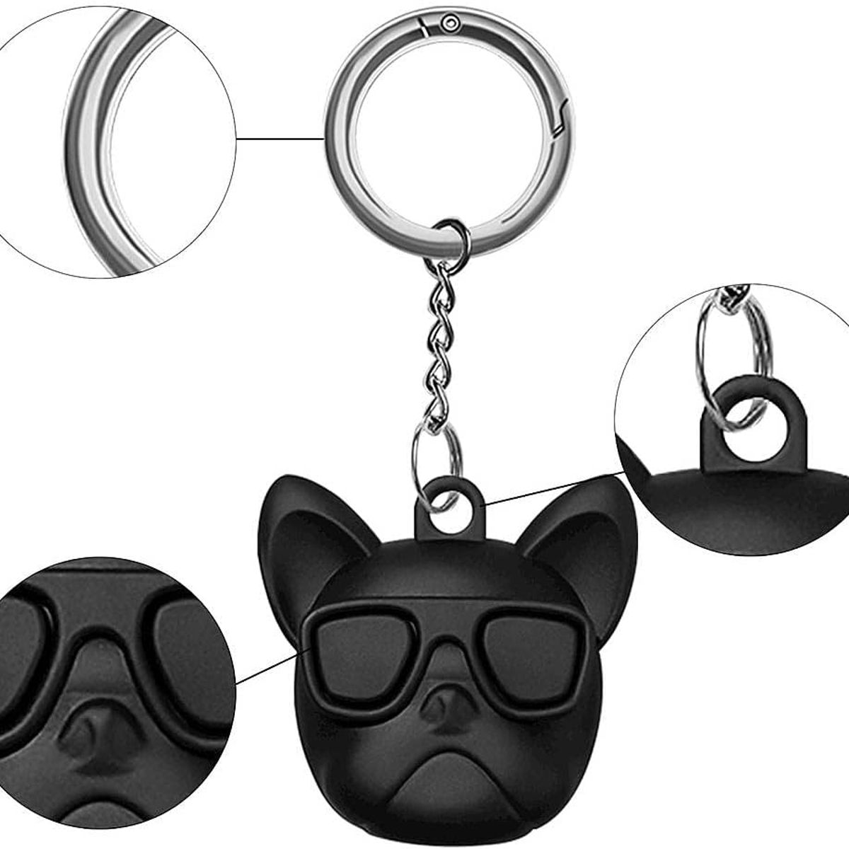 GENERICO - Llavero Para Airtag Silicona Tpu Con Diseños Bulldog