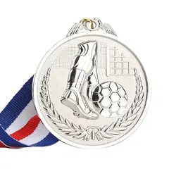 GENERICO - SET 16 MEDALLAS METÁLICAS PLATA PARA FÚTBOL
