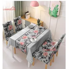 GENERICO - Set de mantel impermeables + 6 fundas de sillas