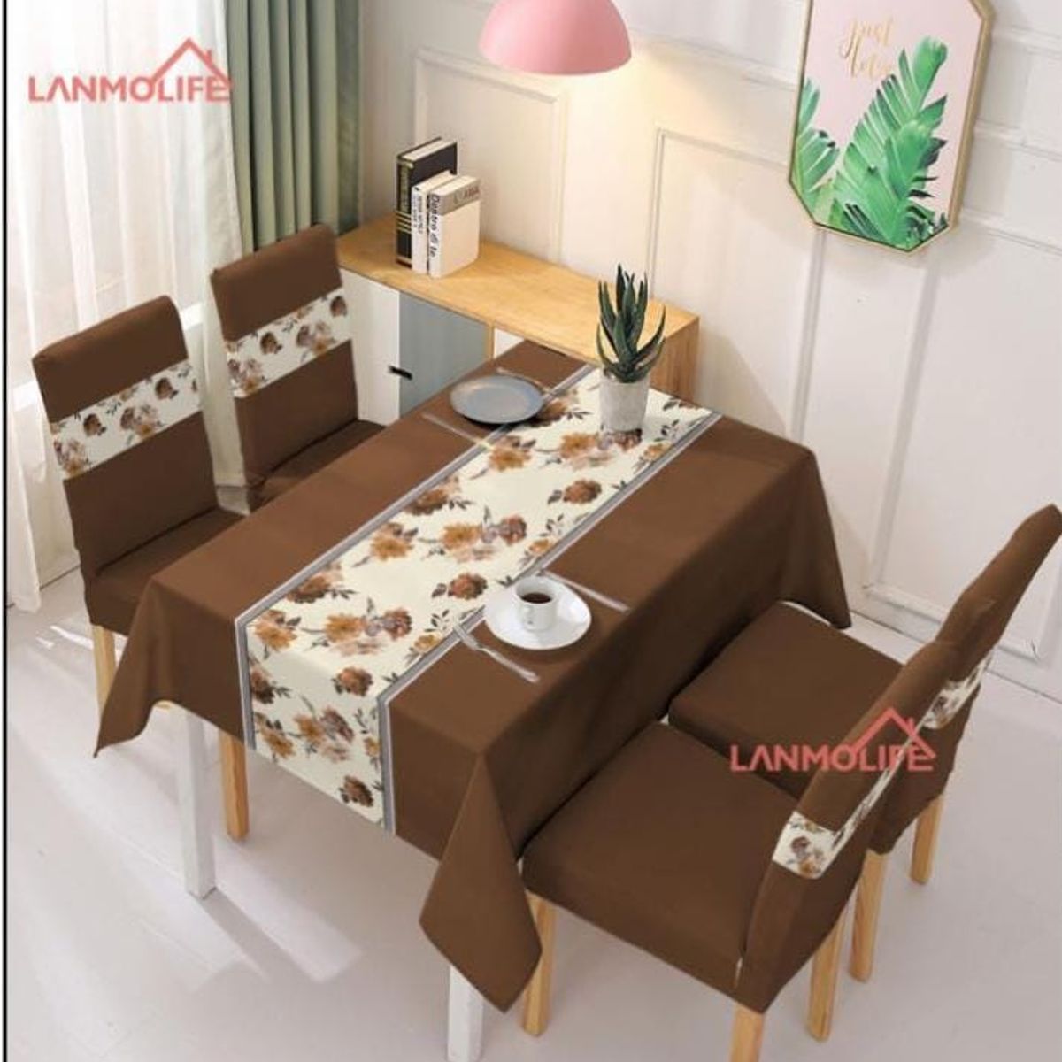 GENERICO - set de mantel impermeables + 6 fundas de sillas