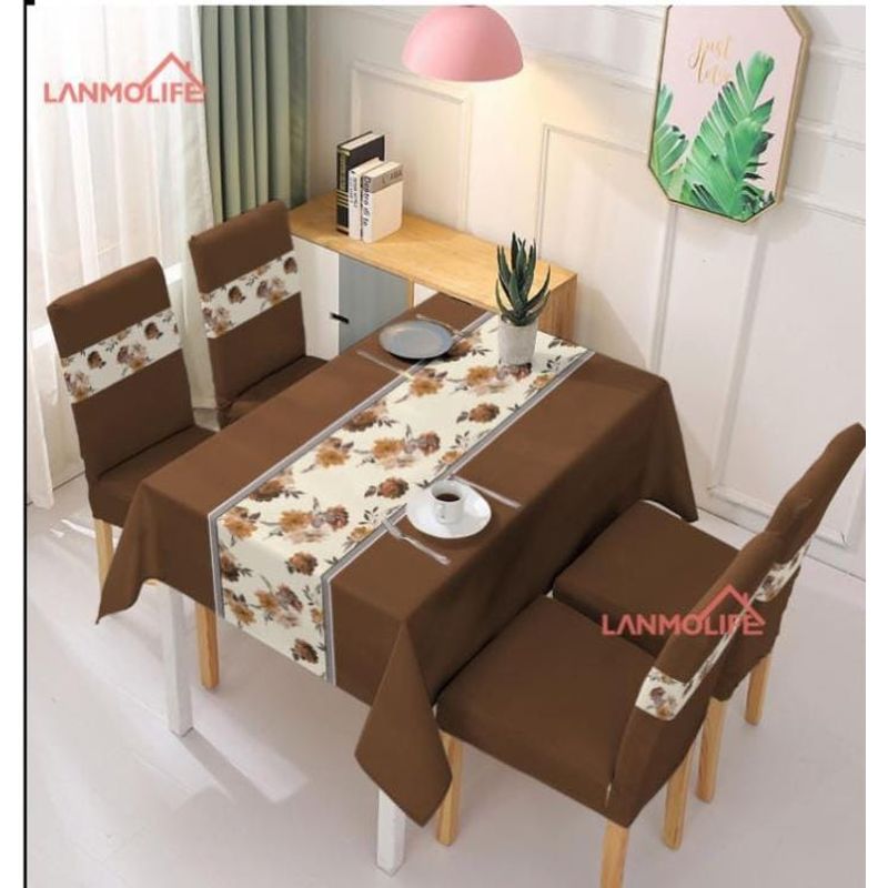 GENERICO - set de mantel impermeables + 6 fundas de sillas