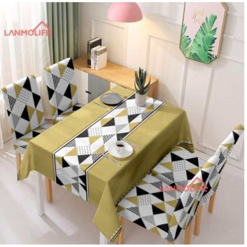 GENERICO - set de mantel impermeables + 6 fundas de sillas
