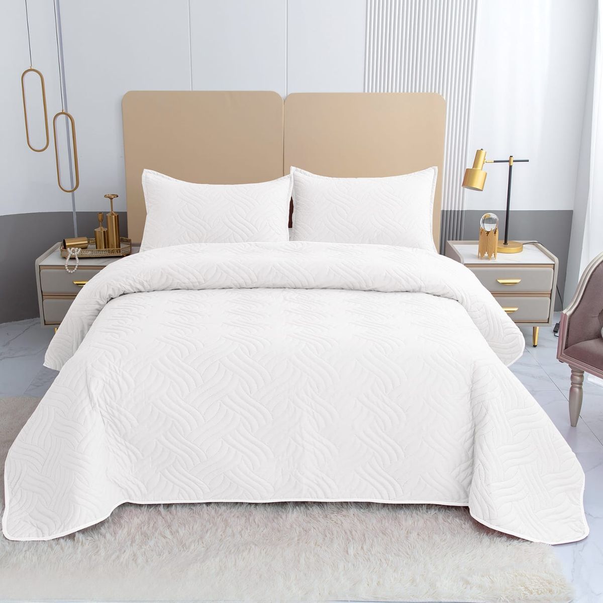 GENERICO - Cubrecamas quilt verano Liso color king