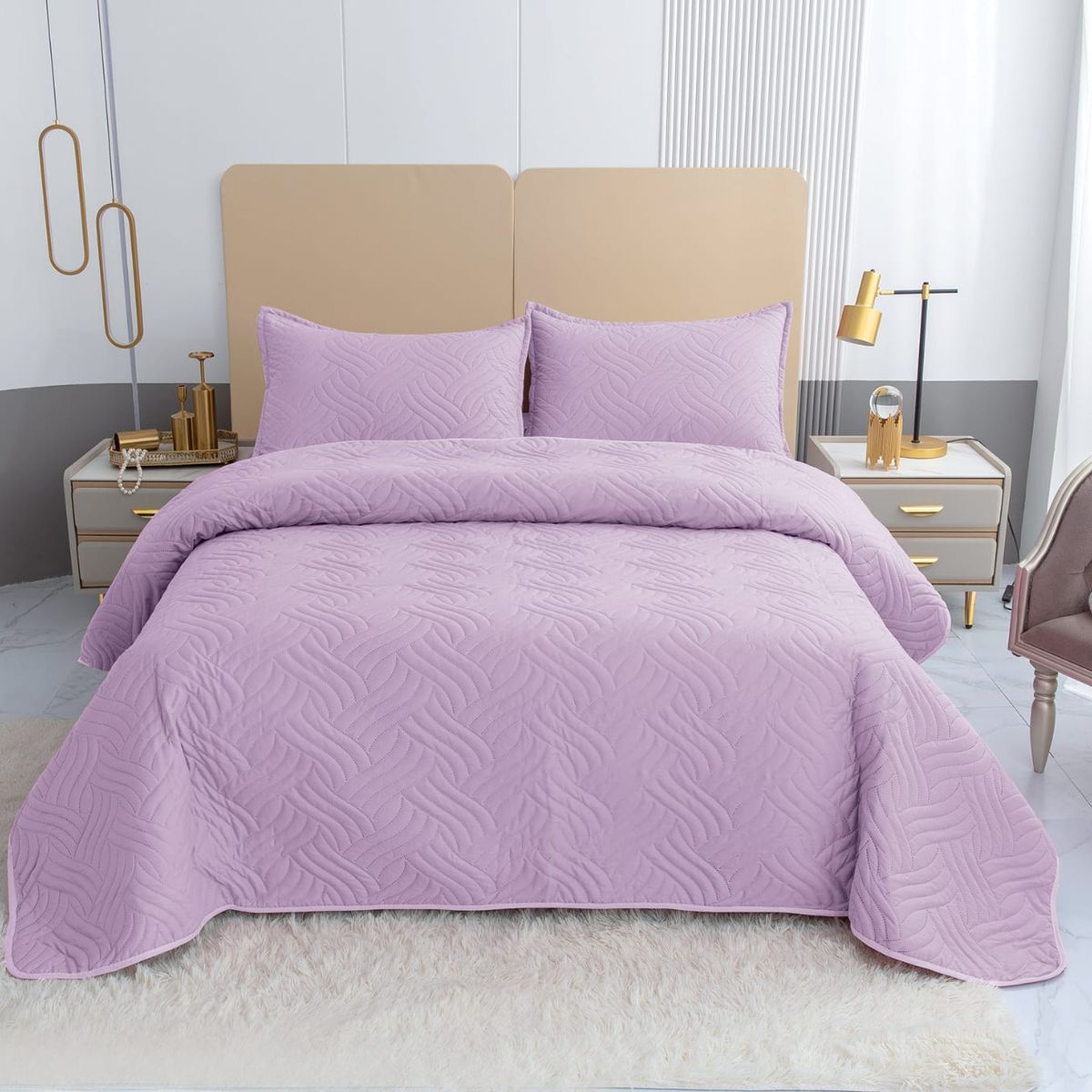 GENERICO - Cubrecamas quilt verano Liso color king