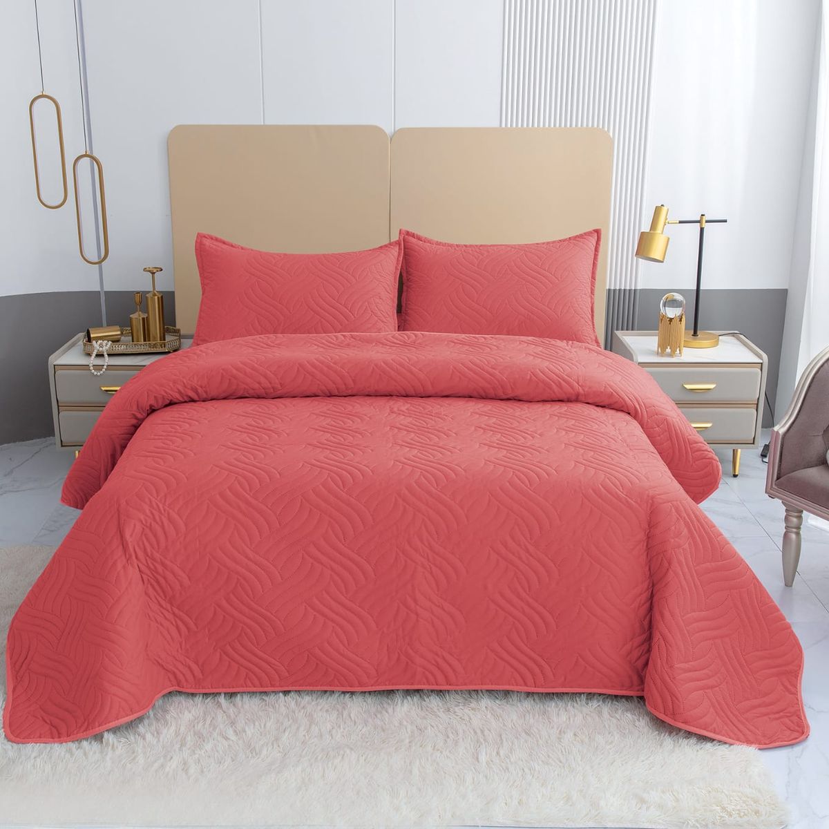 GENERICO - Cubrecamas quilt verano Liso color king