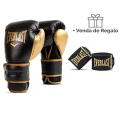 EVERLAST - Guantes de Boxeo Powerlock 12oz + Vendas de Boxeo